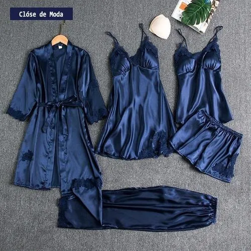 Conjunto De Pijamas De Satén Conjuntos De Pijamas De Novia