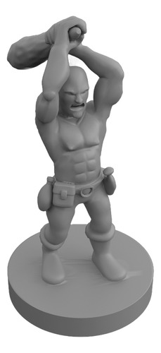 Miniaturas Dnd: Halfling Barbarian Swinging A Club