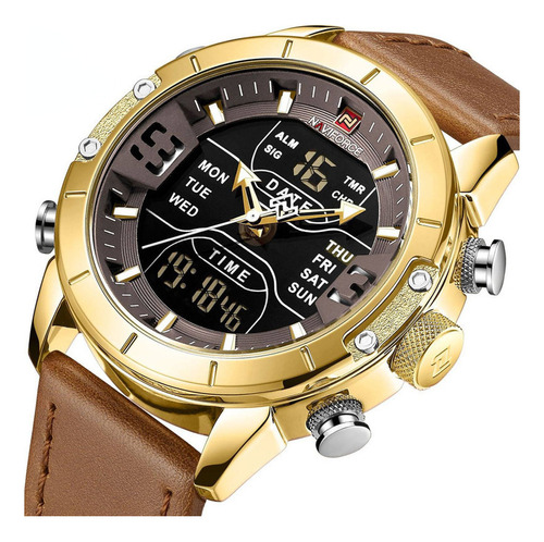 Reloj Deportivo De Piel Naviforce 9153 Luminous