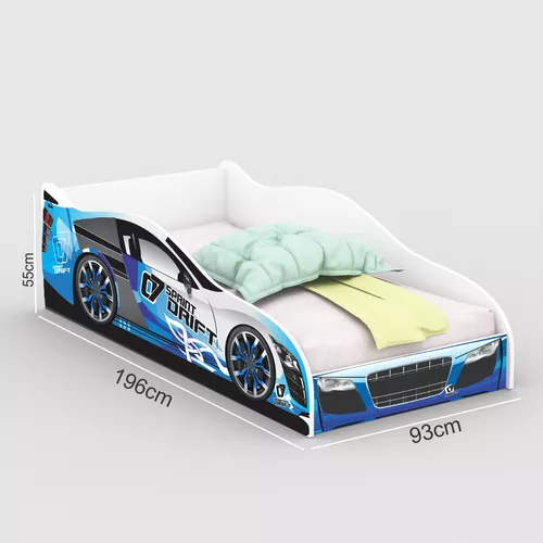 Cama carro solteiro drift 188x88 cm branco