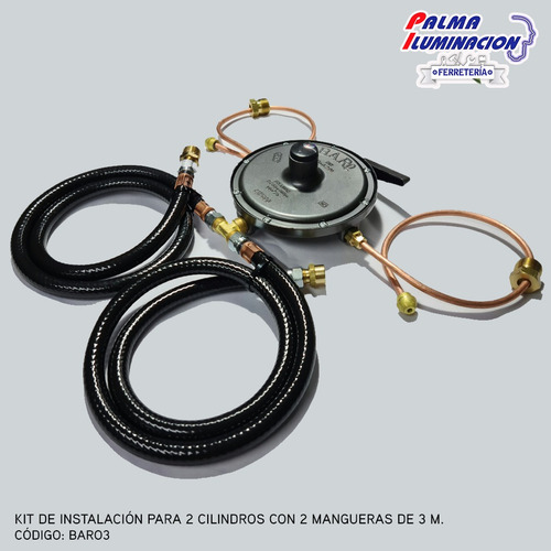 Kit De Instalación P/regulador 2 Cil. C/2 Mangueras 3m