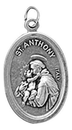 Medalla Suelta Patrono Católico, 1 Oval, Plata Oxidada, San