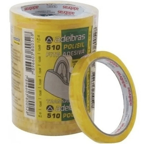 Fita Adesiva Transparente 12mm X 40m - Pacote C/ 20