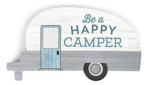 Graham Dunn Be Happy Camper Trailer Grey Stripe 5 X 3 Pino