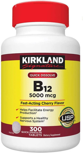 Vitamina B12 Kirkland 5000 Mcg 300 Tabletas Eeuu