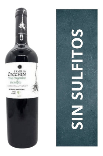 Imagen 1 de 10 de Vino Orgánico Cabernet Sauvignon Cecchin X750 Sin Sulfitos
