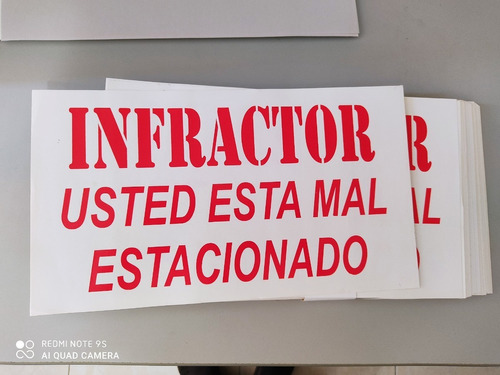 Señal Adesiva De Infractor