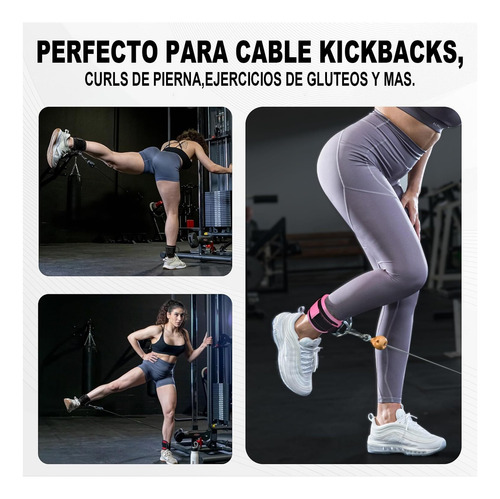 Tobillera Fitness Gym, Reforzada Doble Anilla En D, Correas