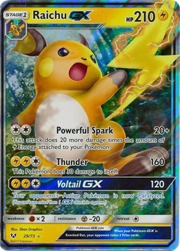 Raichu-gx - 29/73 - Ultra Rare - Sun Y La Luna: Shining Leye