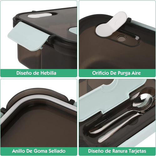 Gigante Recipiente Con Divisiones Y Cucharas Negro Acero