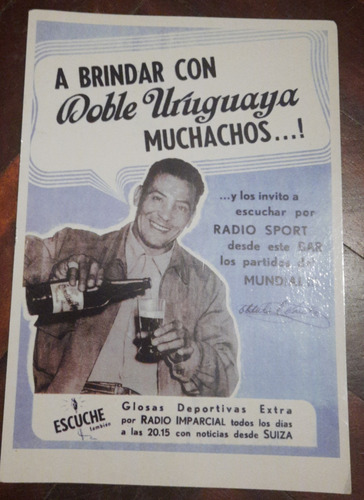 Publicidad Doble Uruguaya Radio Sport  Imparcial 19 X 13 Cms
