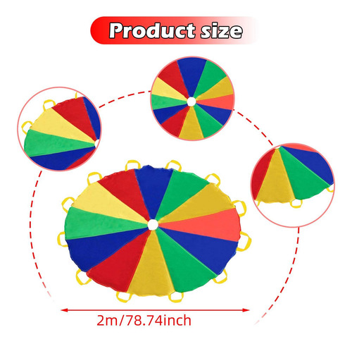 Juega En Paracaídas Rainbow Parachute Ligero, Plegable, Con