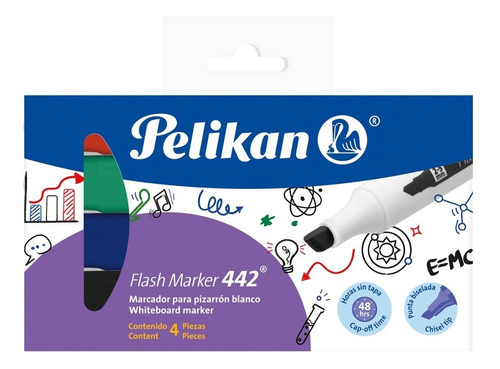 Imagen 1 de 5 de Marcadores Para Pizarra Pelikan 442 X 4