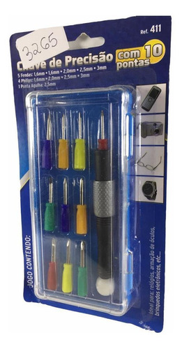 Imagem 2 de 7 de Kit 10 Chaves Precisão Celular Relogio Fenda Phillips K3265