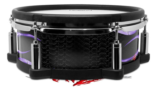 Skin Wrap Para Roland Pd-108 Drum Metal Flame Purple No