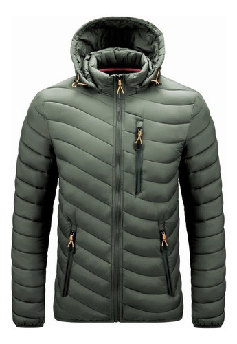 Chaqueta Térmica Masculina Con Gorra De Invierno Ligera.