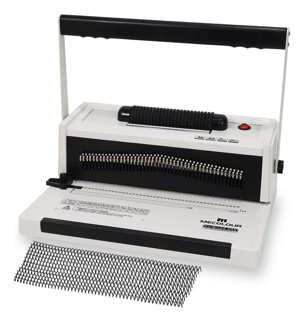 Engargoladora Espiral Eléctrica Mecolour S20A Perfora 20 Hojas A4