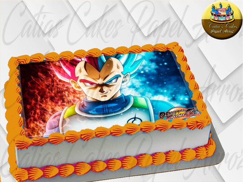 Dragon Ball Vegeta Papel De Arroz Comestível P/ Bolo 20x30cm
