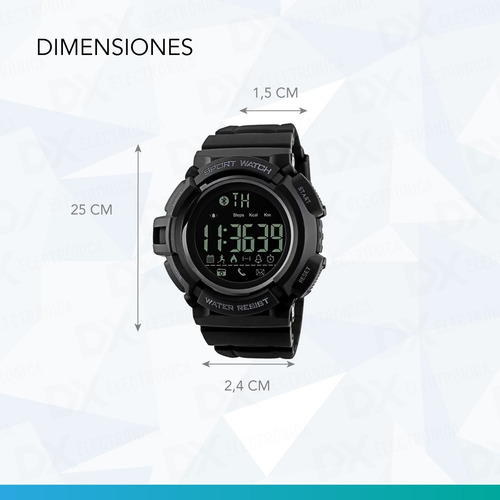 Reloj Tactico Militar Bluetooth Nt20 Sumergible Nictom Color de la malla Negro