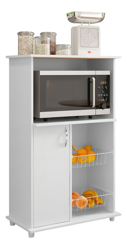 Armário Balcão Para Cozinha Com Fruteira NT 3075 Notavel 1 Porta Branco