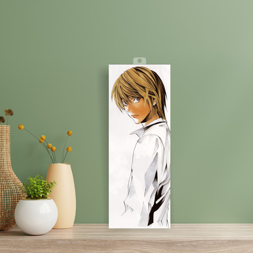 Imagen 3 de 8 de Mini Cuadro 15x40 Cm Death Note Kira Fondo Blanco Animeras