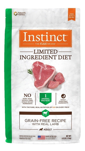 Alimento Instinct Lid Cordero Perro 1.8 Kg