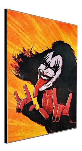 Cuadro Decorativo 18 X 24 Cms Poster Reflectivo Kiss Demon