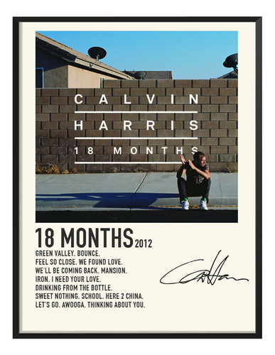 Cuadro Calvin Harris Music Album Tracklist Exitos 18 Months