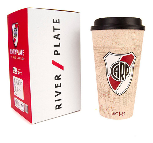 Vaso Plástico Con Tapa Café River Plate