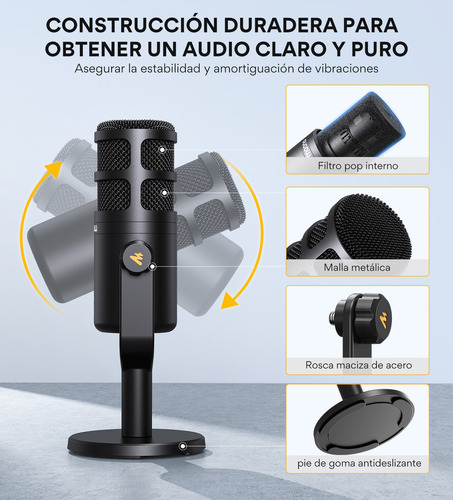 Micrófono Maono Pd100 Xlr Podcast Dinámico Cardioide