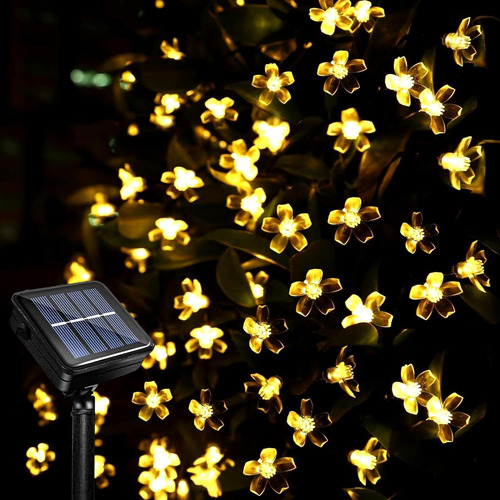 Flor Solar Luces De Cadena, 100led 39ft Flor De Cerezo ...