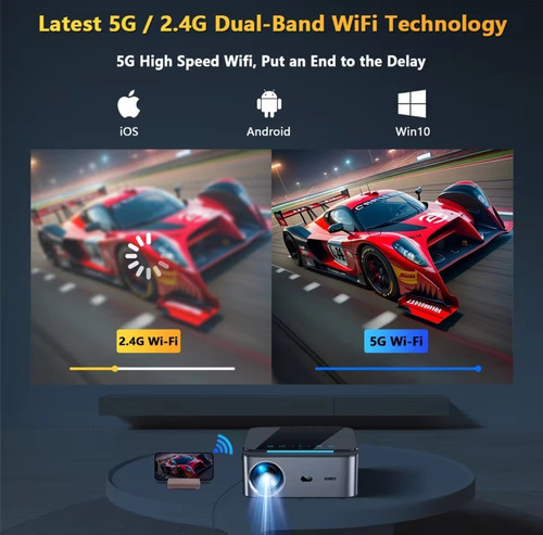 Projetor 30000 Lúmen Android Wi-fi 1080p 4k Área Coberta
