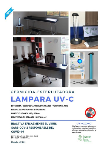 Lámpara Germicida Desinfectante Luz Ultravioleta 36 W