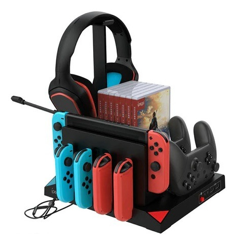 Soporte Vertical Porta Juegos Nintendo Switch Base Cargador