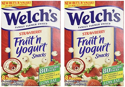 Welch Fresa Fruit'n Yogurt Snacks 8 Bolsas (paquete De 2 - 1