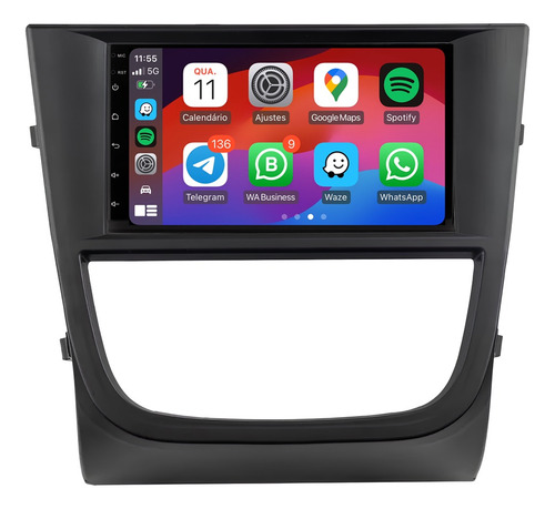 Multimidia Saveiro G5 2008/2012 Android 13 Carplay 64gb 7p