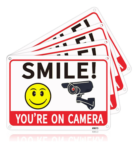 4 Letrero Camara Smile Your On Camera Para Seguridad Hogar 7