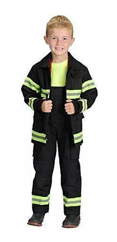 Disfraz Niño - Disfraz Infantil De Traje Negro De Bombero Jr