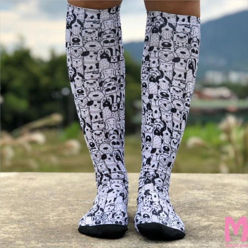 Imagen 3 de 4 de Medias De Compresion Media Estampadas Perros Dog 15-20mmh