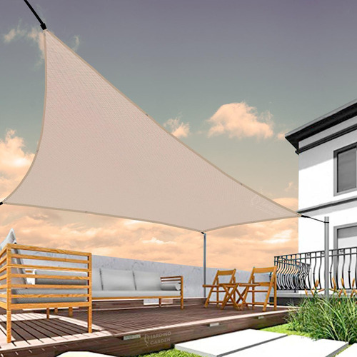 Malla Sombra Reforzada para Exteriores 4x3 Metros Color Crema Laspang Sombreado 90% y Bloqueo Uv 95% Maya Sombra Raschel toldo Beige para Jardin