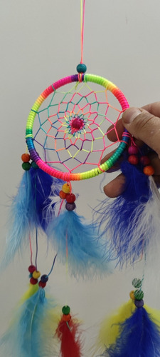 Colgante Atrapasueños Multicolor 12x55cms Cuerda Y Plumas #3
