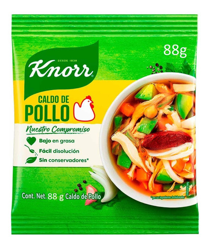 Caldo De Pollo En Polvo Knorr 88g Rinde Como 8 Cubos 
