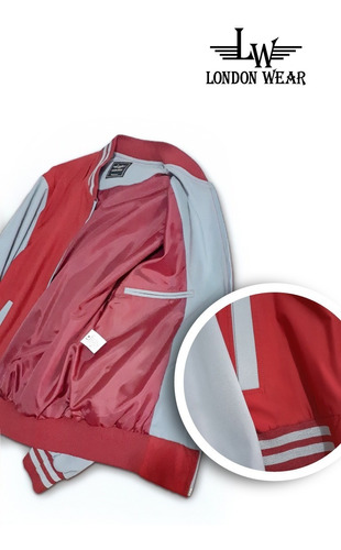 Chaqueta Hombre Sport Rojo - Gris Oliva