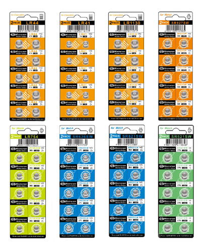 Siiboat Bateras De Reloj 80 Unidades - Ag0, Ag1, Ag3, Ag4, A