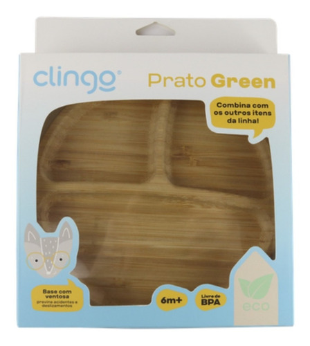 Imagem 8 de 9 de Kit Prato Bambu Bebê Divisória Ventosa Colher Alimentação