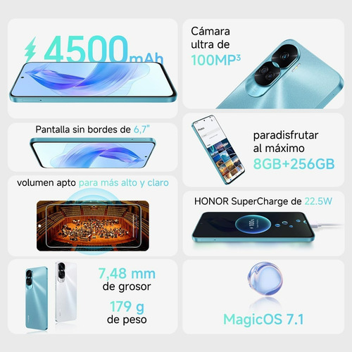 Honor 90 Lite Dual Sim 256gb Plateado 8gb Ram Plateado