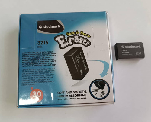 Borra Negra Marca Studmark Soft Eraser 3215, Caja X 30 Unid