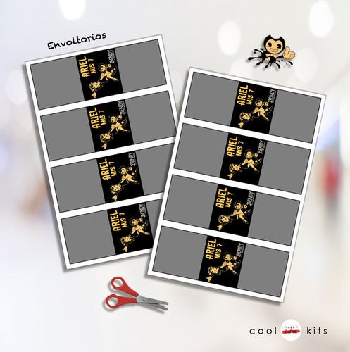 Kit Imprimible Bendy Ink Machine Personalizado Candybar