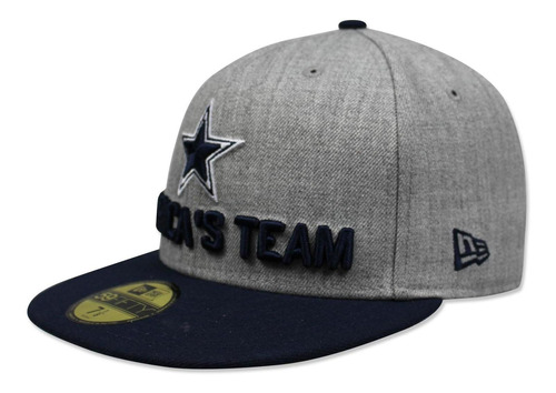 Gorra New Era 5950 Nfl 2018 Cowboys Draft Gris/azul