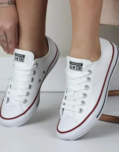 Tênis Converse All Star Chuck Taylor Couro Branco Original Branco 34 Br